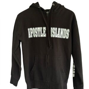 Apostle Islands Full Zip Black Hoodie Size Small Bayfield Unisex Lake Superior